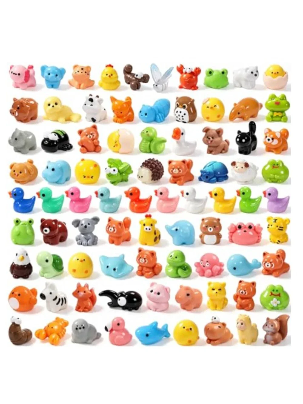 85pcs Mini Resin Animal Figures Fairy Garden Dollhouse Decor DIY Craft Party